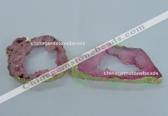 NGC703 45*75mm - 60*70mm freeform druzy agate connectors