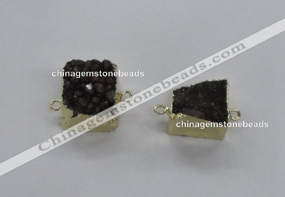 NGC710 15*16mm - 16*17mm square druzy agate connectors