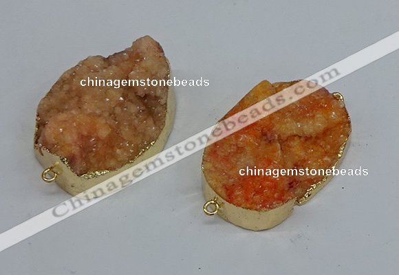 NGC8001 30*40mm - 35*45mm freeform druzy agate connectors