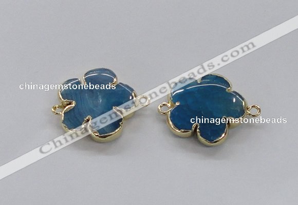 NGC854 28mm - 30mm flower agate gemstone connectors wholesale