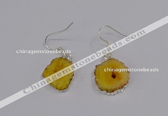 NGE206 18*20mm - 20*25mm freeform druzy agate gemstone earrings