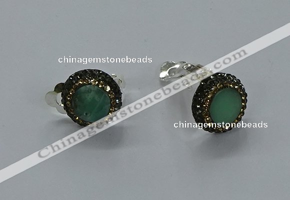 NGE283 15mm - 16mm coin australia chrysoprase earrings wholeasle