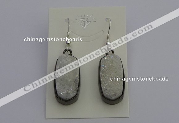 NGE5140 10*22mm - 12*25mm freeform plated druzy quartz earrings