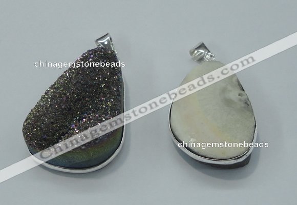 NGP1003 25*35mm - 35*45mm freeform druzy agate beads pendant