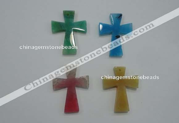 NGP1080 32*42mm cross agate gemstone pendants wholesale