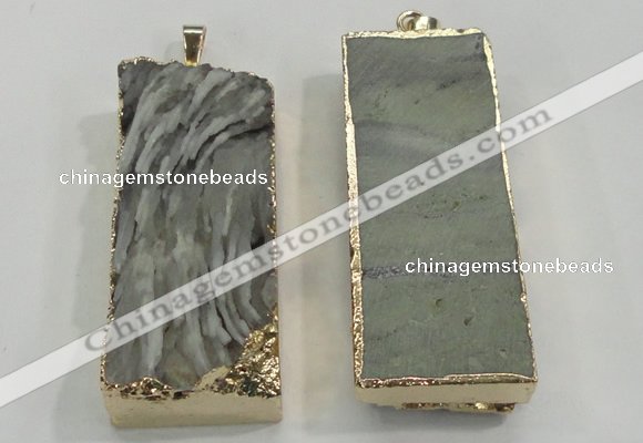 NGP1556 20*50mm - 22*50mm rectangle druzy agate pendants