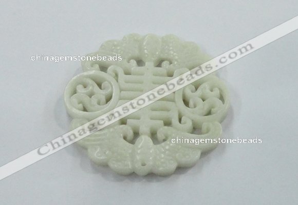 NGP1601 65*68mm Carved natural hetian jade pendants wholesale