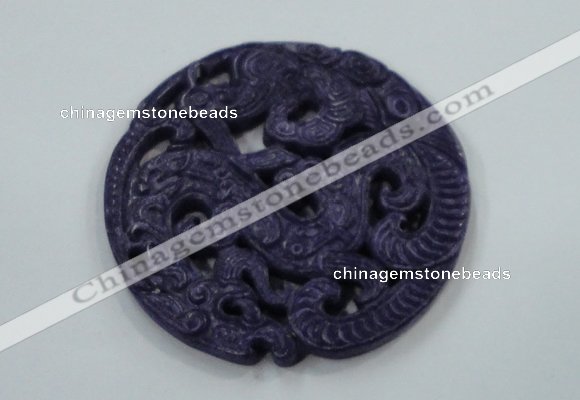 NGP1623 66*66mm Carved dyed natural hetian jade pendants wholesale