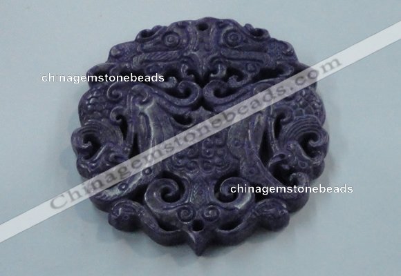 NGP1625 66*67mm Carved dyed natural hetian jade pendants wholesale