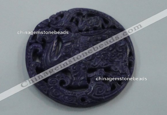 NGP1629 67*67mm Carved dyed natural hetian jade pendants wholesale