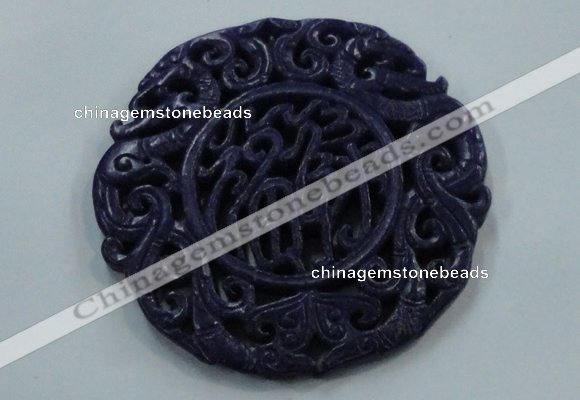 NGP1632 65*65mm Carved dyed natural hetian jade pendants wholesale