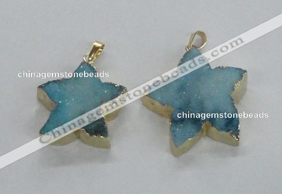 NGP1827 30*32mm - 38*40mm star druzy agate gemstone pendants