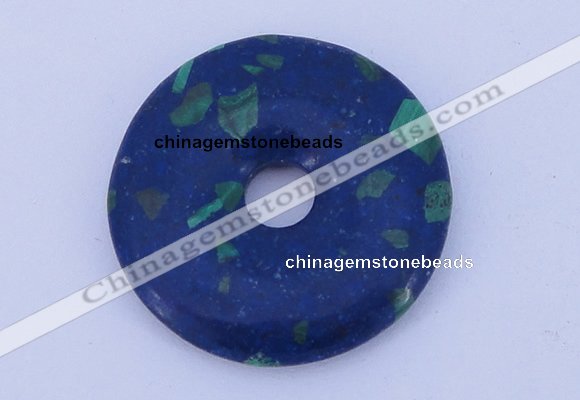 NGP222 5*30mm synthetic lapis lazuli & malachite gemstone donut pendant