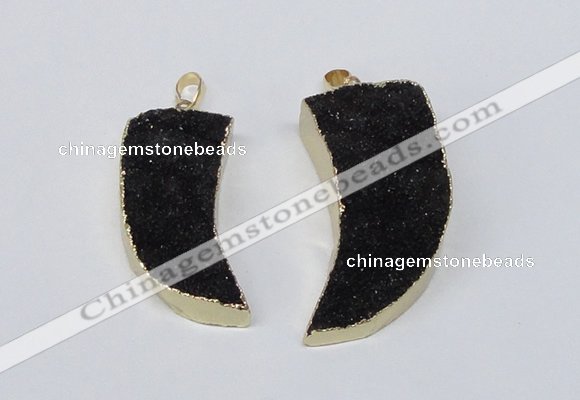 NGP2673 15*35mm – 20*45mm horn druzy agate gemstone pendants