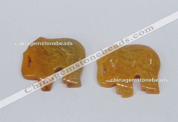 NGP2720 45*55mm elephant agate gemstone pendants wholesale