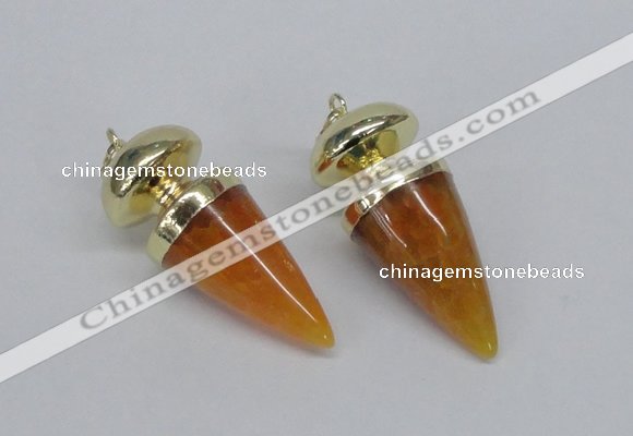 NGP2738 20*45mm - 20*50mm cone agate gemstone pendants wholesale