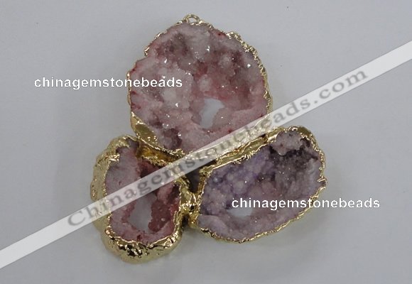 NGP2866 25*30mm - 40*45mm freeform druzy agate pendants