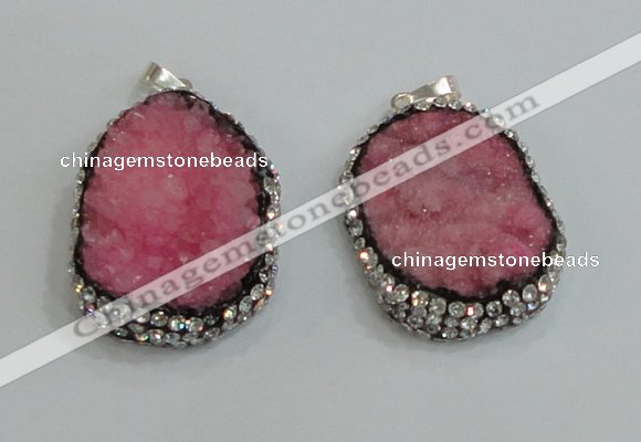 NGP2981 25*35mm – 30*40mm freeform druzy agate pendants