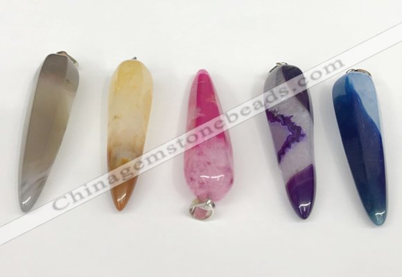 NGP5724 13*55mm teardrop agate gemstone pendants wholesale