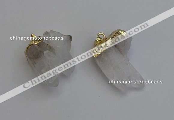 NGP6306 25*28mm - 25*35mm nuggets white crystal pendants