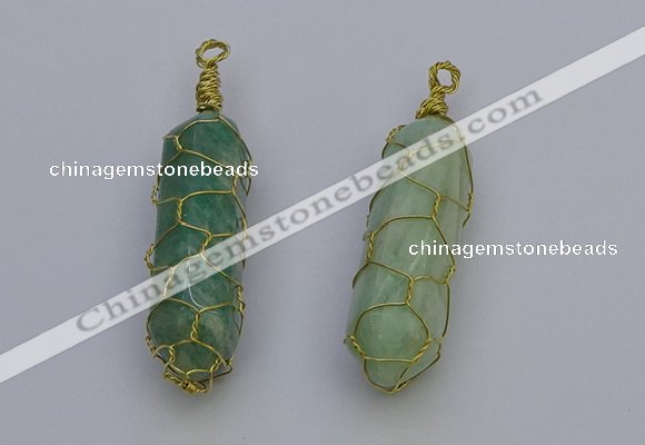 NGP6744 13*40mm sticks amazonite gemstone pendants wholesale