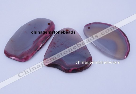 NGP869 5PCS 35-40mm*55-65mm freeform agate gemstone pendants