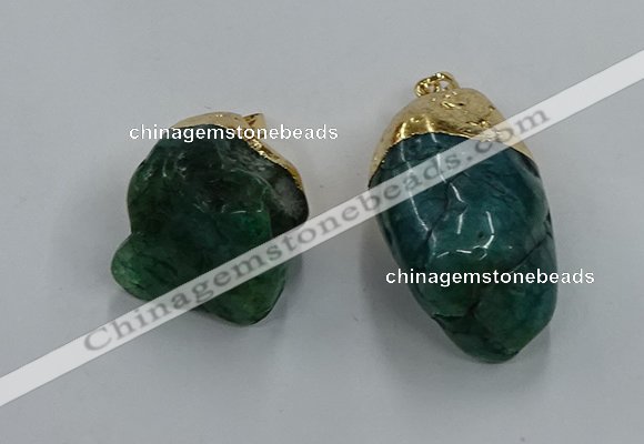 NGP8851 20*25mm - 30*40mm nuggets agate gemstone pendants