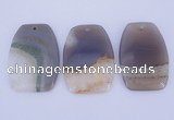 NGP912 5PCS 40*55mm flat drum agate druzy geode gemstone pendants