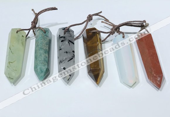 NGP9766 12*40mm-15*55mm sticks mixed gemstone pendants