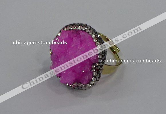 NGR1003 26mm - 28mm coin druzy quartz rings wholesale