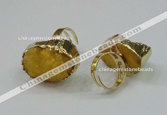 NGR159 22*30mm - 25*30mm freeform druzy agate rings wholesale