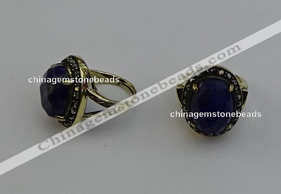 NGR2112 10*15mm faceted oval lapis lazuli gemstone rings wholesale