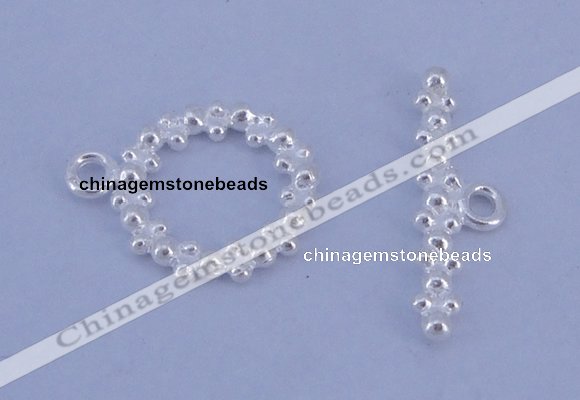 SSC22 5pcs 11mm donut 925 sterling silver toggle clasps